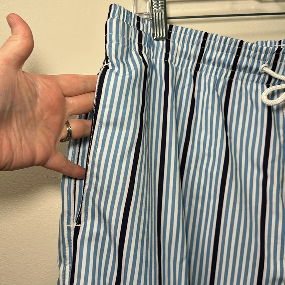 Trunks Surf & Swim Co Men’s Blue Striped Swim Trunks Size XL